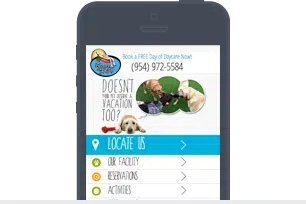 Mobile Screen view of pompano pet website - Exults Mobile Friendly Websites