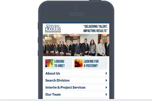 Mobile Screen view of steven douglas website - Exults Website Design